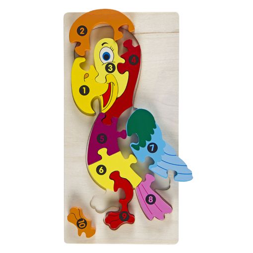 Wooden Chunky Puzzle - Number Counting 1-10 - Assorted