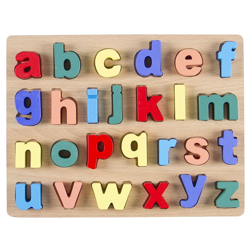 Alphabet Lower Bold (26) Touch On & Insert Board - wood