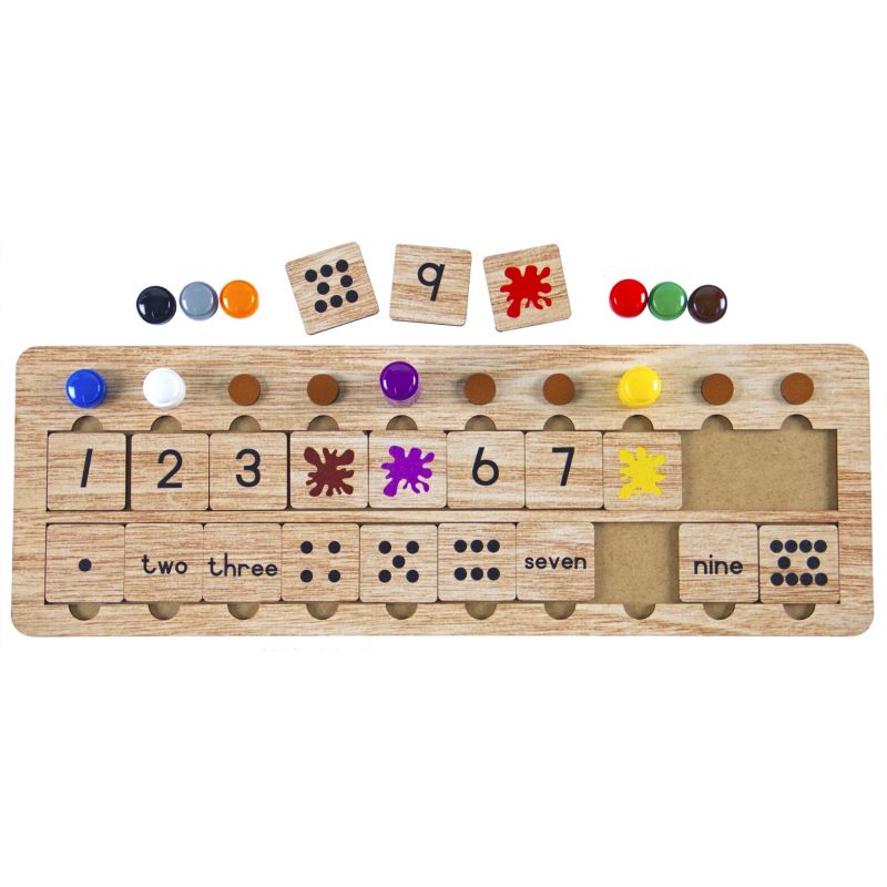 Counting Colour Stacker - Match Numbers, Names, Dots and Colours