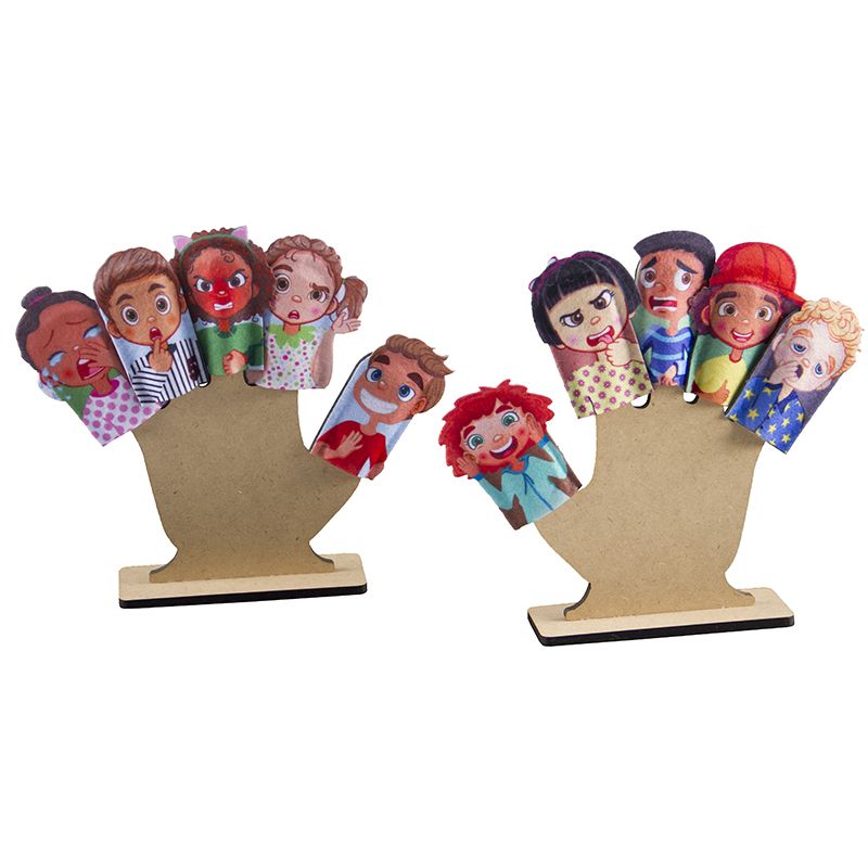 Finger - Printed Puppets - Emotions & Feelings (10pc)