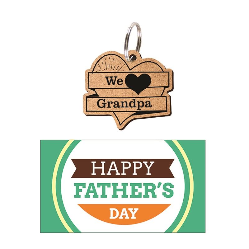 Father's Day Kit 3 - Keyring & Card - Heart- Grandfather - English
