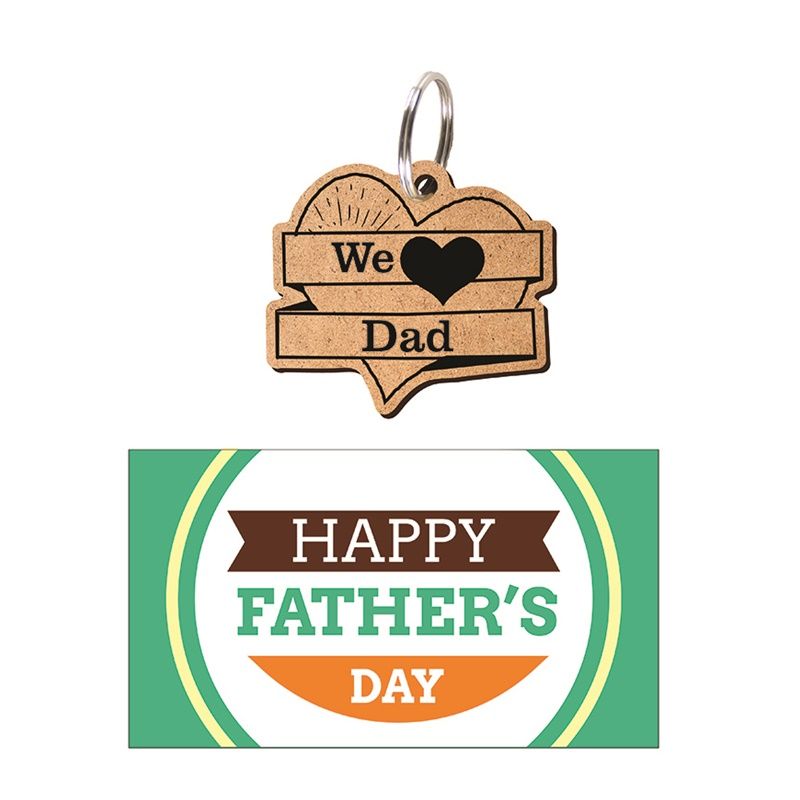 Father's Day Kit 3 - Keyring & Card - Heart - Siblings - English