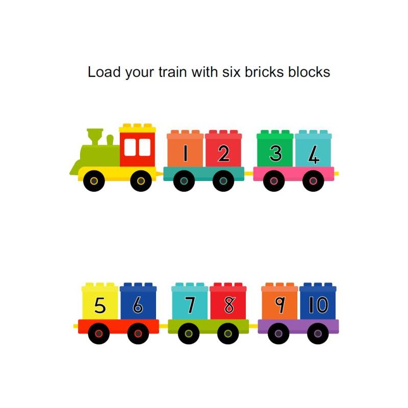 6 Bricks - Giant PVC Mat - Build by Number (6 mats) - FunSciTek in Storage Tube