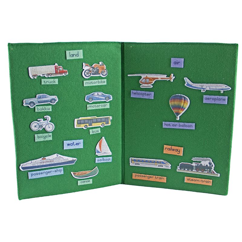 Felt Theme - Transport (14pc) with Captions (18pc)
