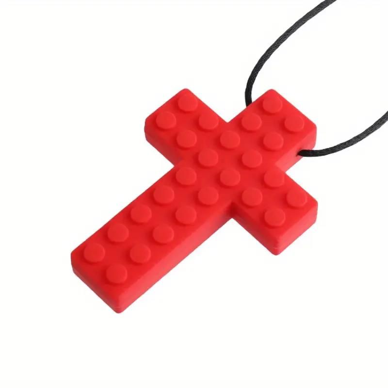 Chew Buddy - Teething Necklaces - Textured Cross