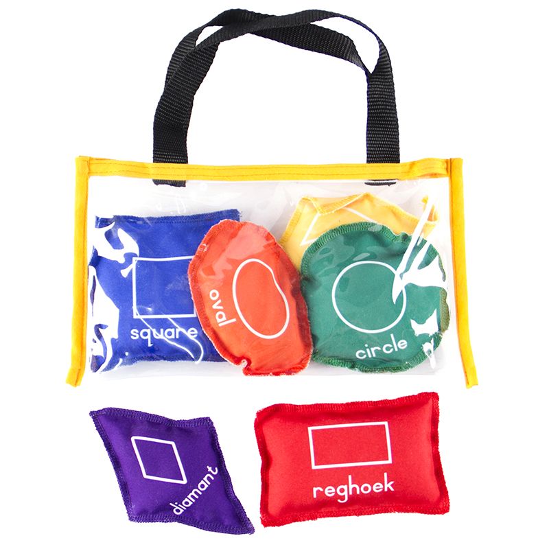 Bean Bags (11cm) - Printed Shapes English/Afrikaans D/S (6pc) in PVC bag