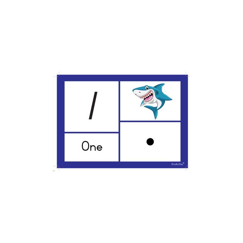 Flash Cards (A5) - Number 1-10 - Symbol, Dot, Picture & Name (10pc)