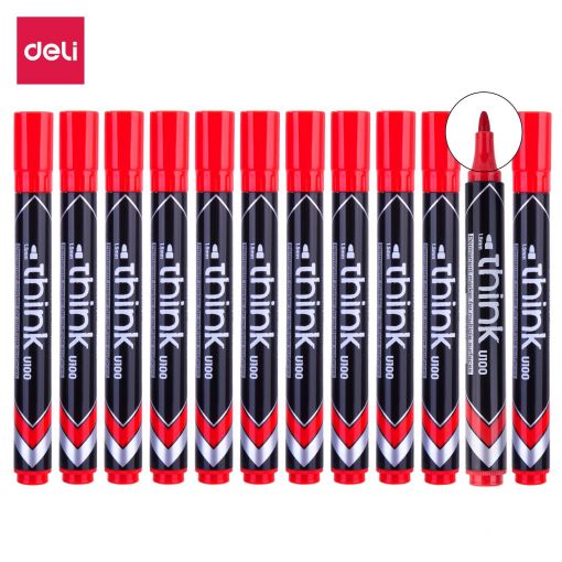 Permanent Marker - Bullet Tip 1.5mm (12pc) - Red - Deli