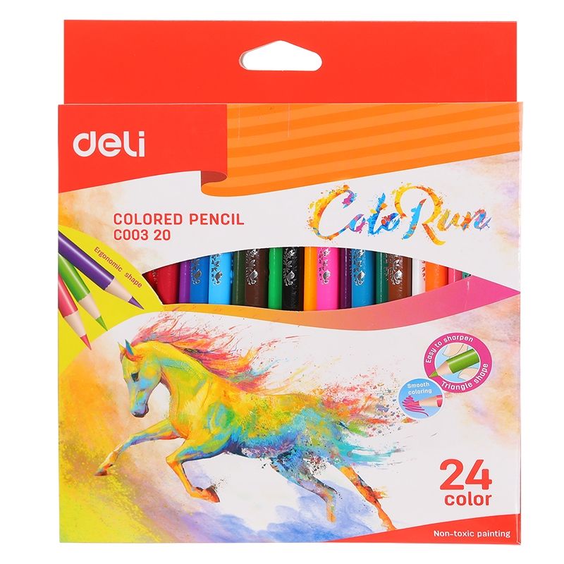 Colour Pencils - 2.9 mm (24pc) Triangular - ColoRun - Deli