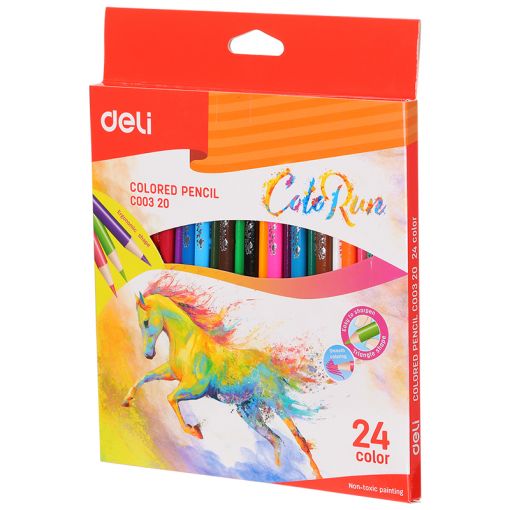 Colour Pencils - 2.9 mm (24pc) Triangular - ColoRun  - Deli