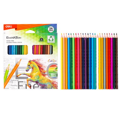 Colour Pencils - Triangular 3mm (24pc) - Enovation  - Deli