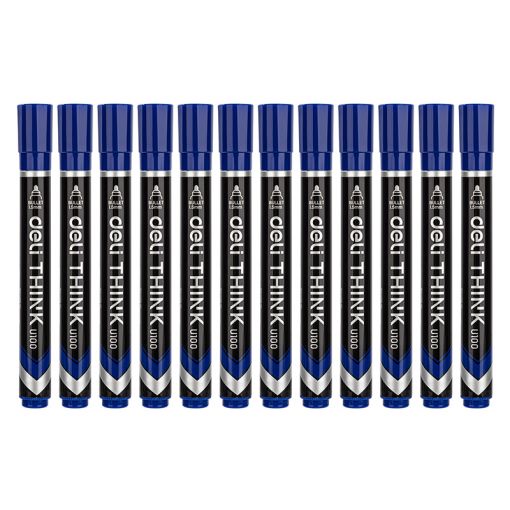 Permanent Marker - Bullet Tip 1.5mm (12pc) - Blue - Deli