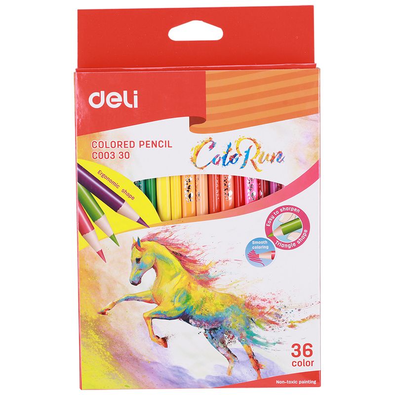 Colour Pencils - 2.9 mm (36pc) Triangular - ColoRun - Deli