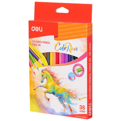 Colour Pencils - 2.9 mm (36pc) Triangular - ColoRun - Deli