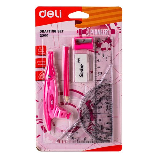 Drafting Set - Pink or Blue H/Carded - Deli