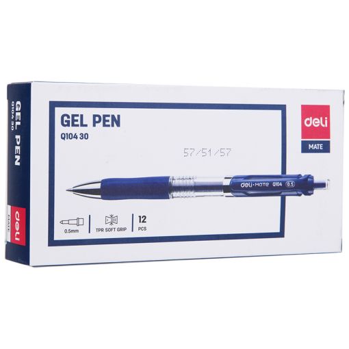 Pen - Gel - Blue Click - Tip 0.5mm (1pc) - Mate - Deli