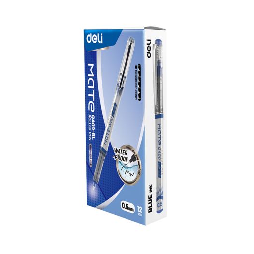 Pen - Gel - Blue - Tip 0.5mm (1pc) - Mate Roller  - Deli