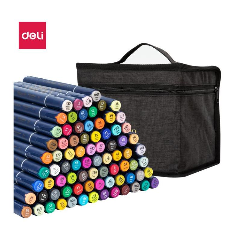 Sketch Marker Finenolo (80pc) with Carry Bag (Alcohol Based) - Deli