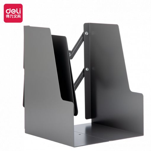 Adjustable Book End 22 x 41.5 x 9.5cm Dark Grey and White - Deli