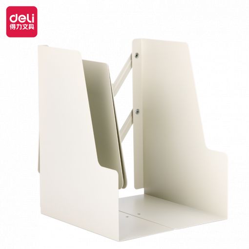 Adjustable Book End 22 x 41.5 x 9.5cm Dark Grey and White - Deli