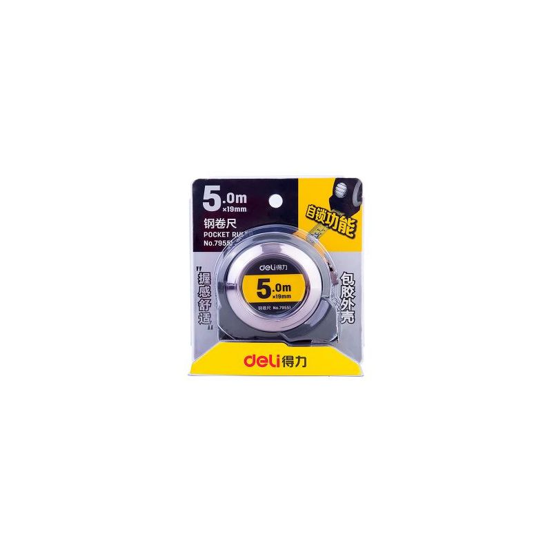 Steel Measure Tape 5mx19mm Grey - Deli