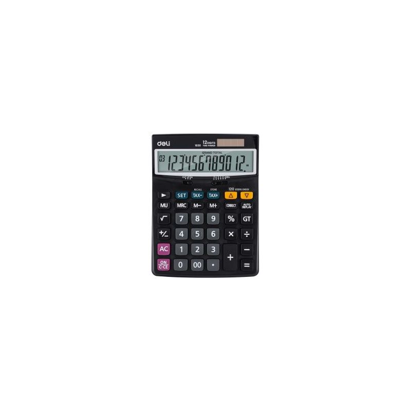 Plastic Business Calculator 12 Digits 120 Steps Dual Power 3Y Guarantee - Deli
