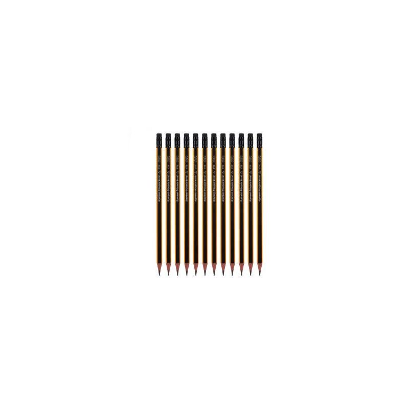 Pencils - 2B (12pc) Triangular with Eraser Tip - Deli