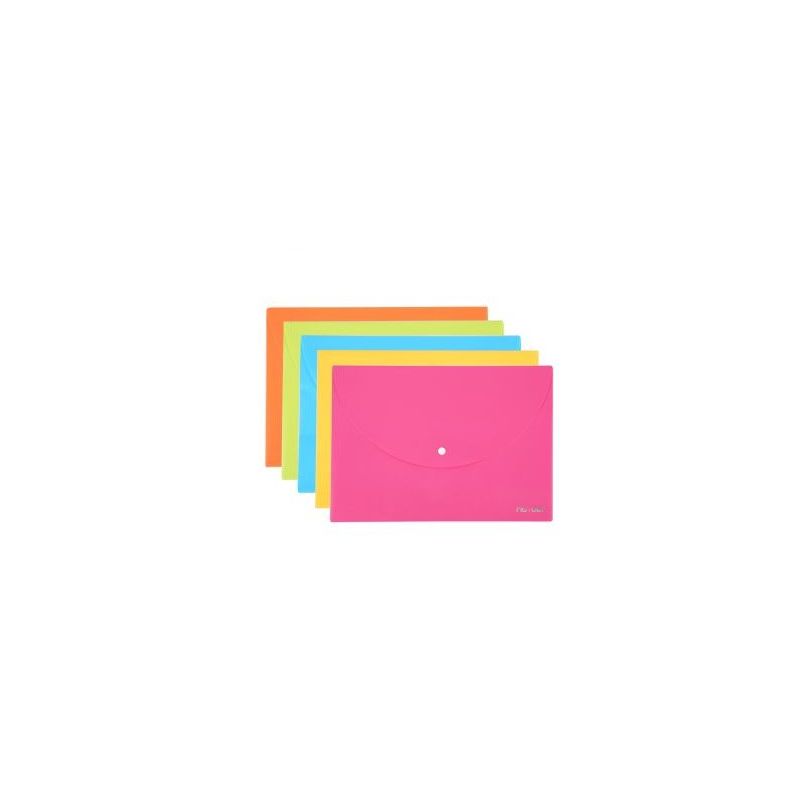 Carry Folder - Solid Colour With Press Stud A4 - Assorted Colours - Deli