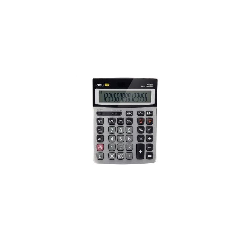 Calculator Metal-16 Digits 120 Steps Check Function Silver - Deli
