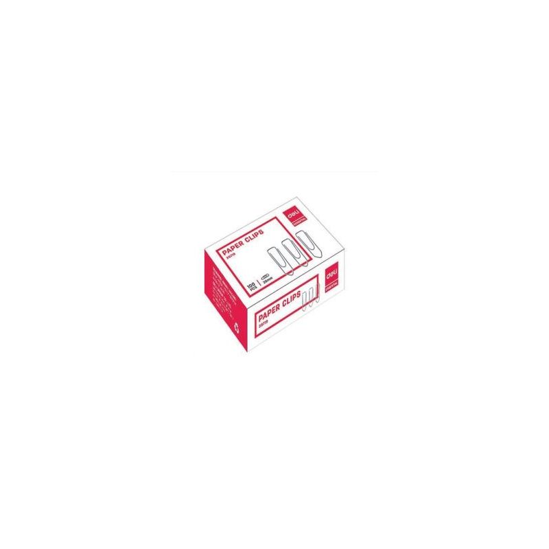 Paper Clips Silver 28mm Box 100's - Deli