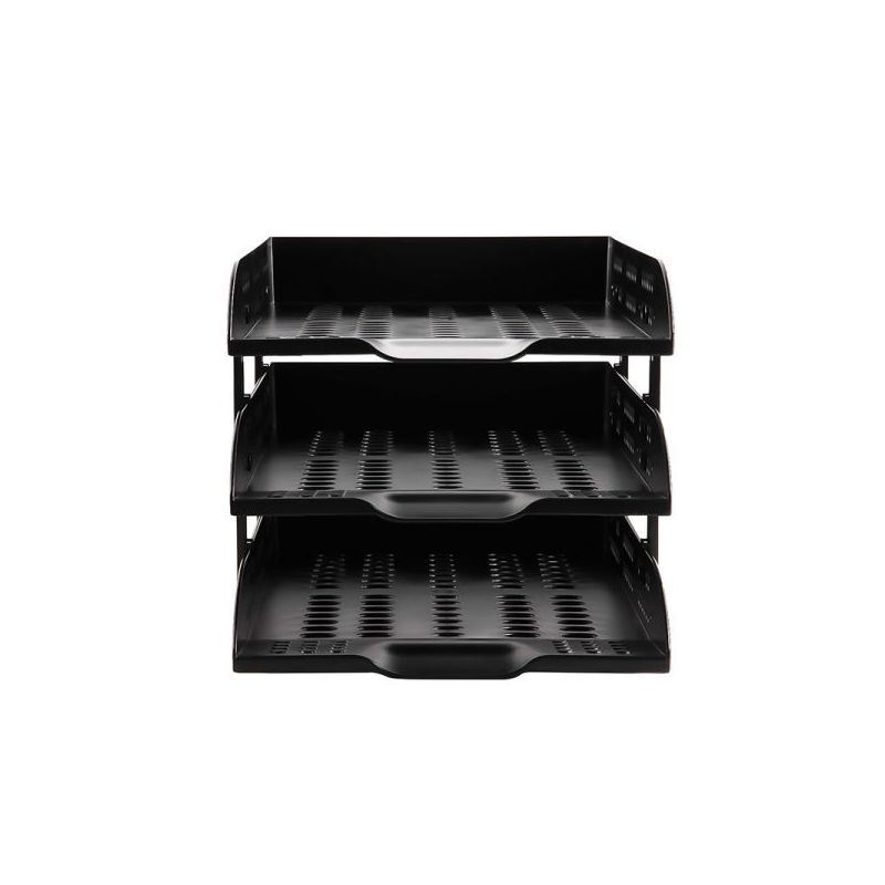 File Tray 3 Tier PVC 230x116x359mm Black - Deli