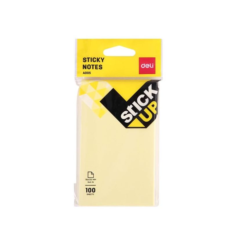 Sticky Notes 76x126mm 100 Sheets Yellow - Deli