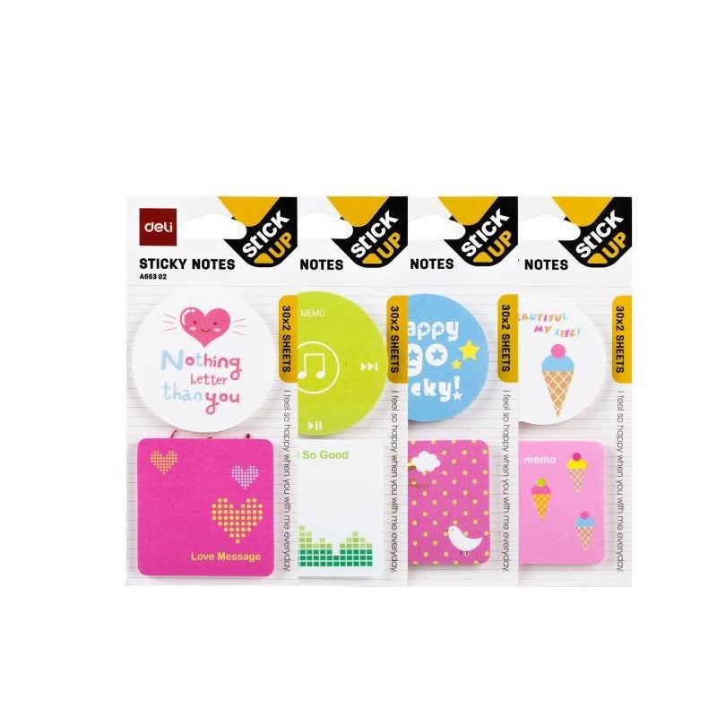 Sticky Notes 76x101mm 15 Sheets Assorted Shapes - Deli