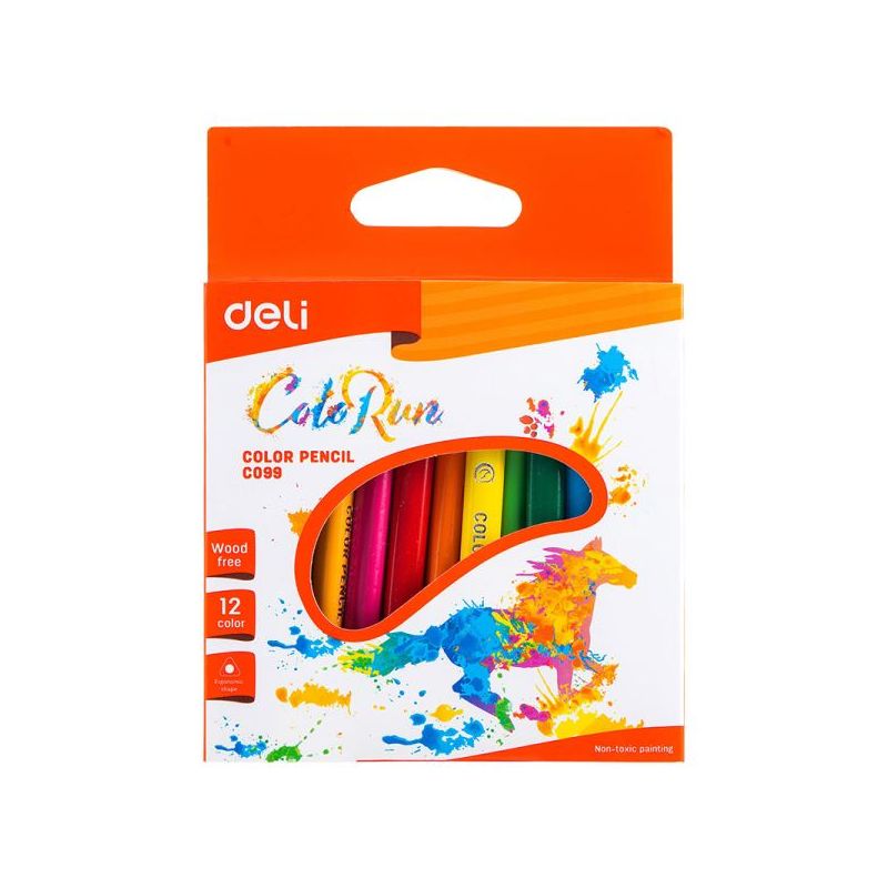 Colour Pencils - 2.8mm (12pc) Half Length - ColoRun - Deli