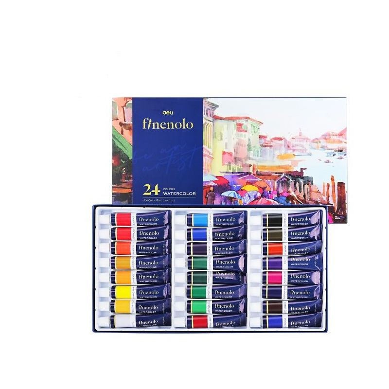 Paint - Watercolours Finenolo 12ml (24pc) Tubes - Deli