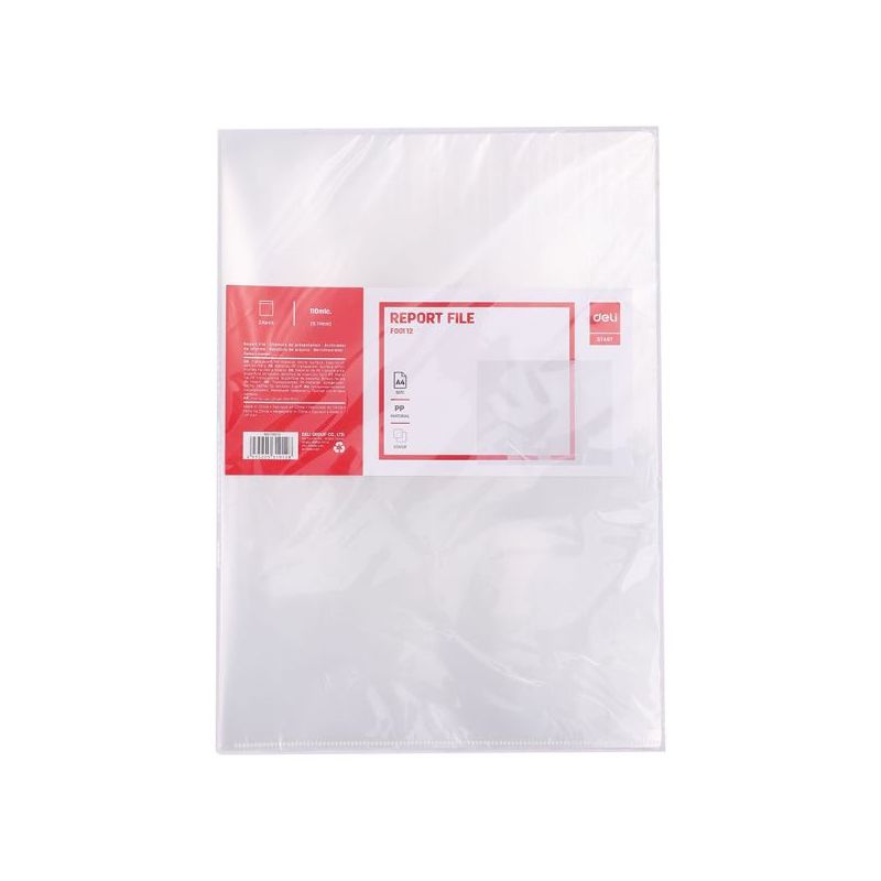 Report File A4 24pcs Transparent - Deli