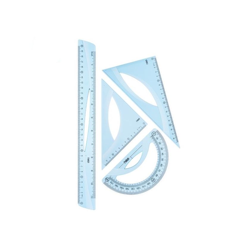 Deli Drafting Set 4 pcs set Blue Hangpack - Deli