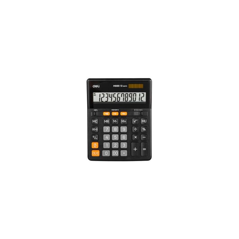 Plastic Desktop Calculator 12 Digits Dual Memory Dual Power 3Y Guarantee - Deli