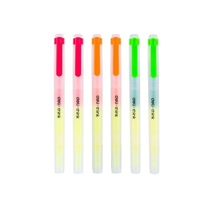 Highlighter - Chisel Tip: 1-3.5mm (6pc) - Think - Deli