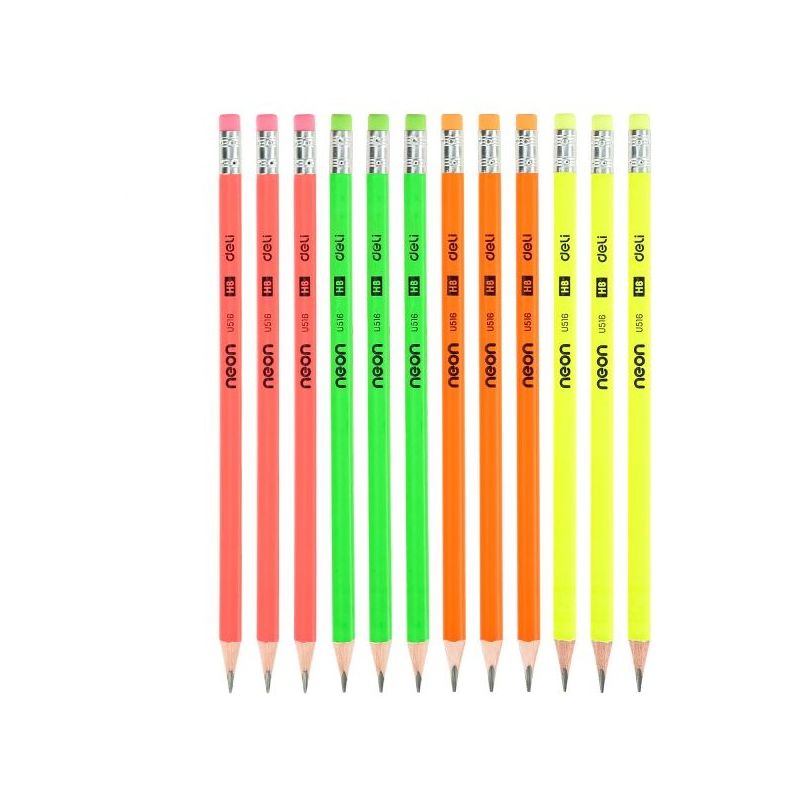 Pencils - HB (12pc) with Eraser Tip - Deli