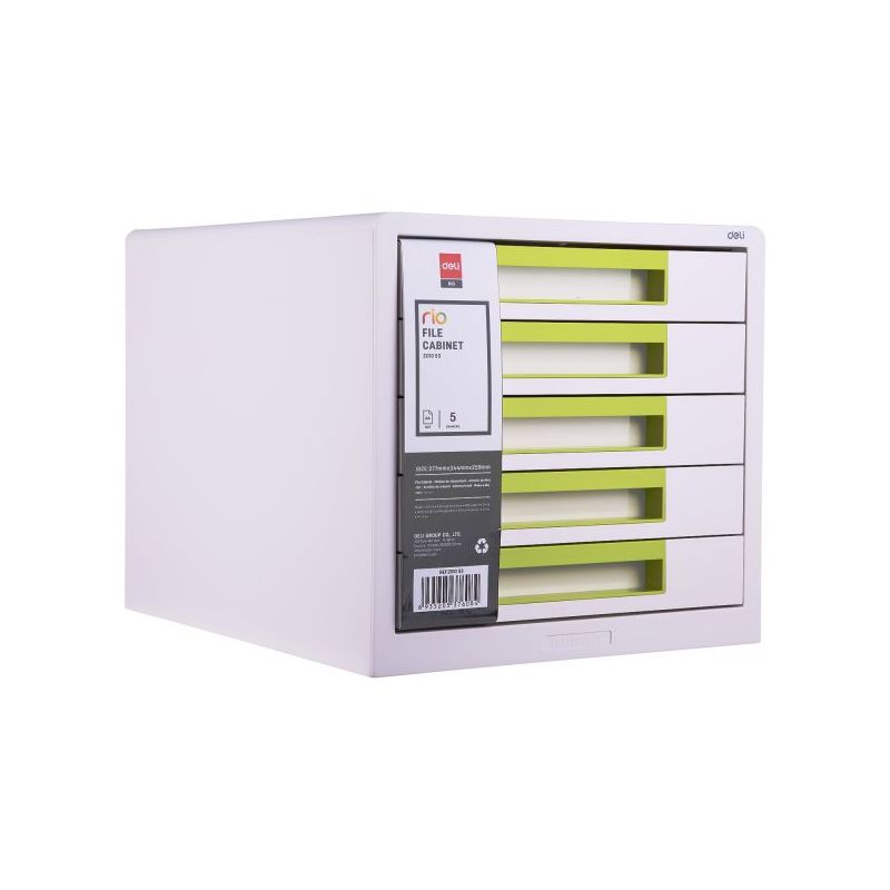 File Cabinet 5-Drawer 275x340x260mm Green - Deli