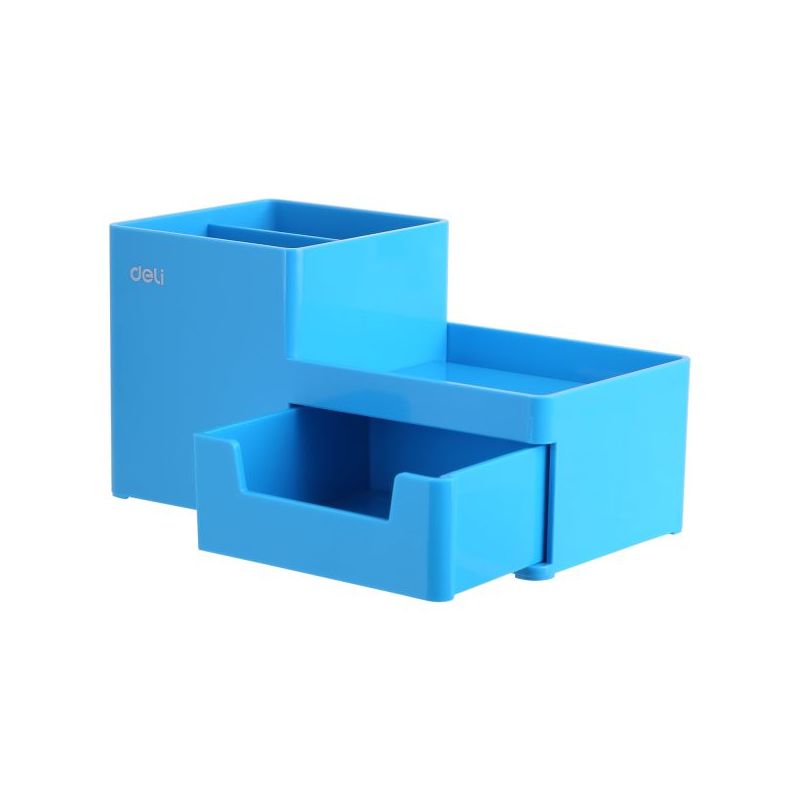Desk Organizer - 1 Drawer 3 Compartment - Blue - Deli
