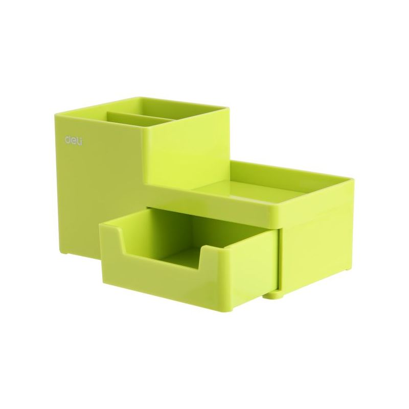 Desk Organizer - 1 Drawer 3 Compartment - Green - Deli