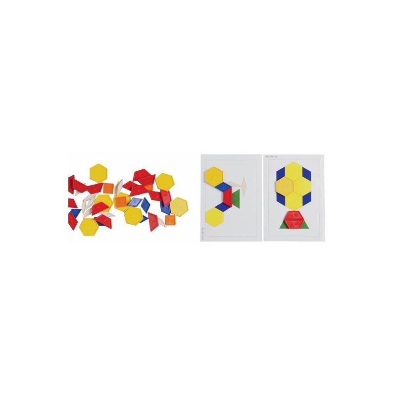 Pattern Blocks – Class Set (6 Shapes, 6 Colours) with Extra Cards