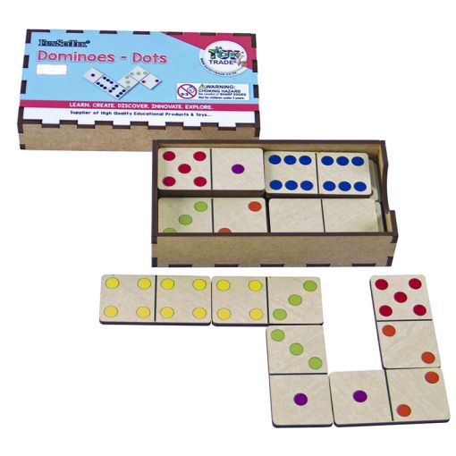 Dominoes - Dots Coloured (28pc) - Wood
