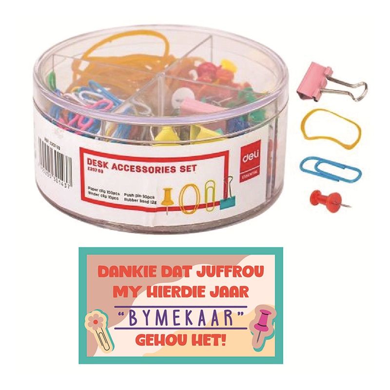 Teachers' Day Kit 3 - Desk Accessories Set with Card - (Juffrou) Afrikaans 2025