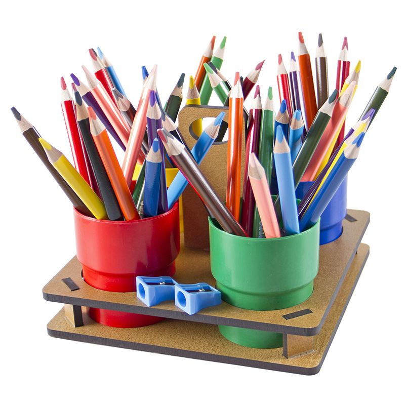 Colour Pencils (48pc) Jumbo with Caddy and Sharpener