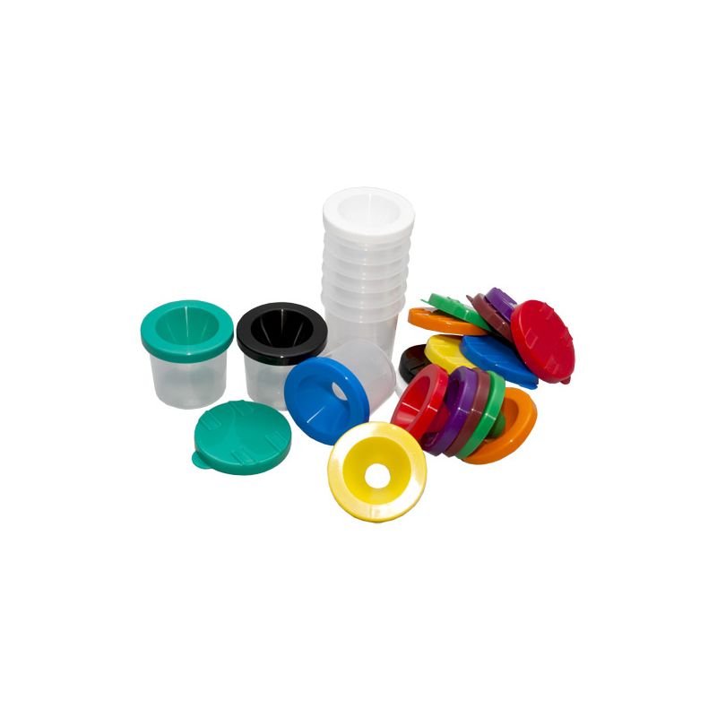 Paint Pots Clear & Coloured Lids (10pc)