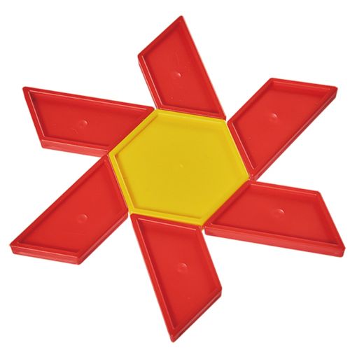 Pattern Blocks 6-shape 6-colour - 2-side Recessed  (250pc)