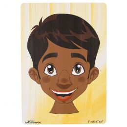 Frame Puzzle A4 - Face Boy (wood) - African